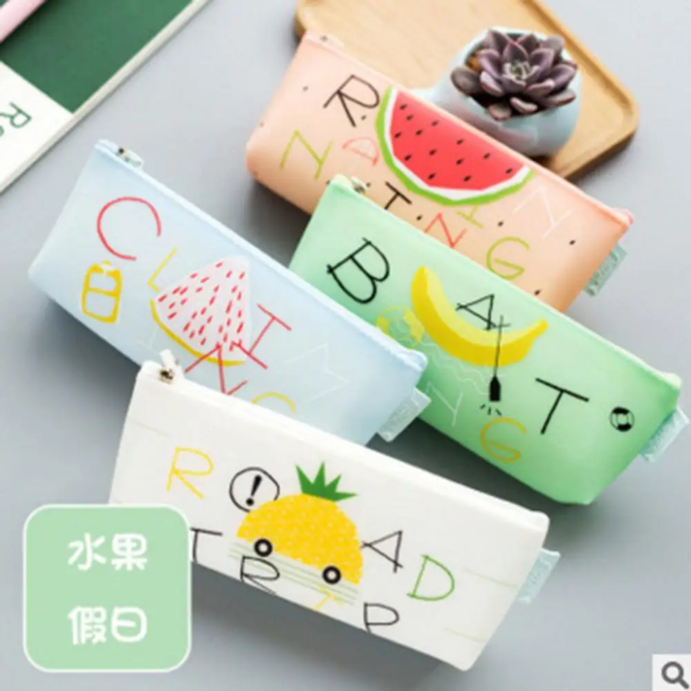 New Fruit Series Pencil Case Soft Silicone Student Stationery Storage Bag Triangle Pen Box School Supplies
New Fruit Series Pencil Case Soft Silicone Student Stationery Storage Bag Triangle Pen Box School Supplies
