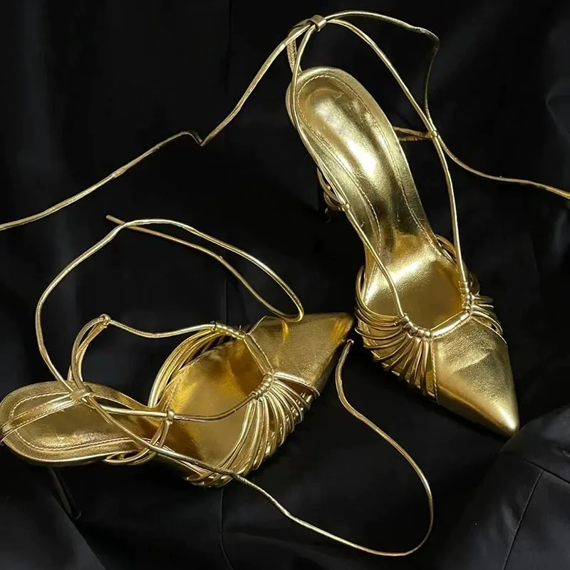 Gold Zapatos Mujer Cross Strap Sandals Point Toe Thin Heels Hollow Women Shoes Criss Tacones Luxury Puntera Puntiaguda Party
Gold Zapatos Mujer Cross Strap Sandals Point Toe Thin Heels Hollow Women Shoes Criss Tacones Luxury Puntera Puntiaguda Party