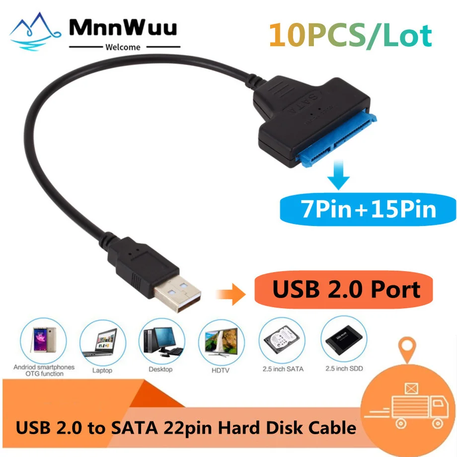 10 шт. кабель SATA Sata к USB 2,0 адаптер кабель Поддержка 2,5 дюйма внешний SSD HDD жесткий диск 22 Pin Sata USB 2,0 к SATA
10 шт. кабель SATA Sata к USB 2,0 адаптер кабель Поддержка 2,5 дюйма внешний SSD HDD жесткий диск 22 Pin Sata USB 2,0 к SATA