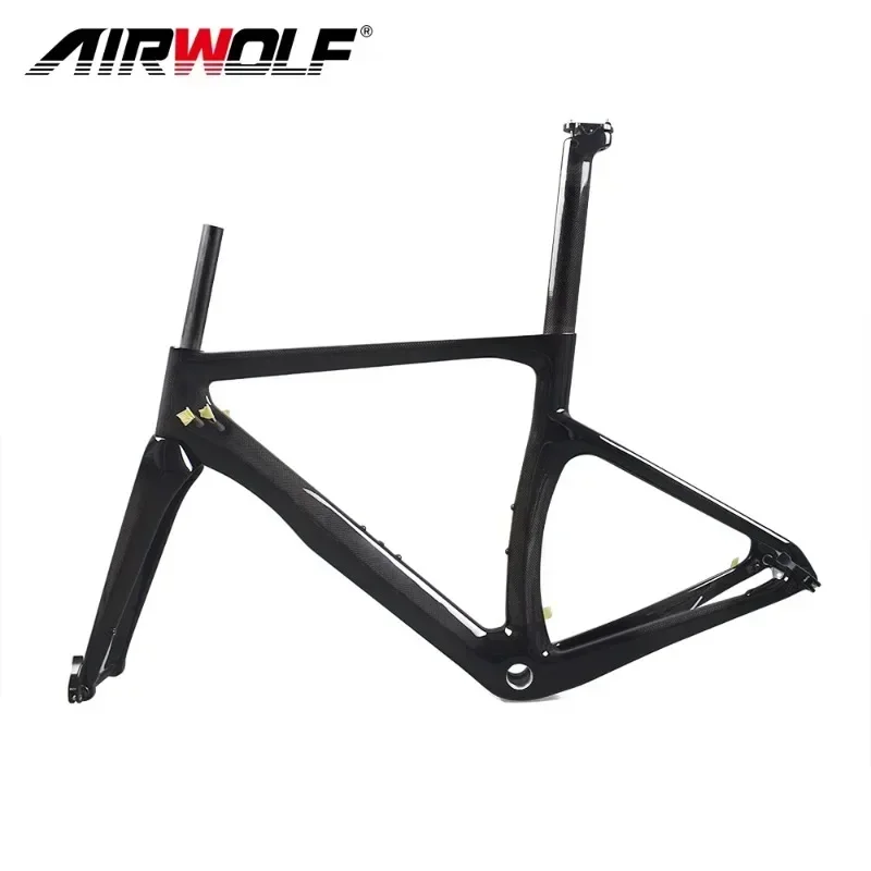 

Airwolf 700C*25 Carbon Road Bicycle Frame Bottom Bracket BSA Aerodynamics Fork Thru Axle 100*12mm Carbon Road Bike Frames