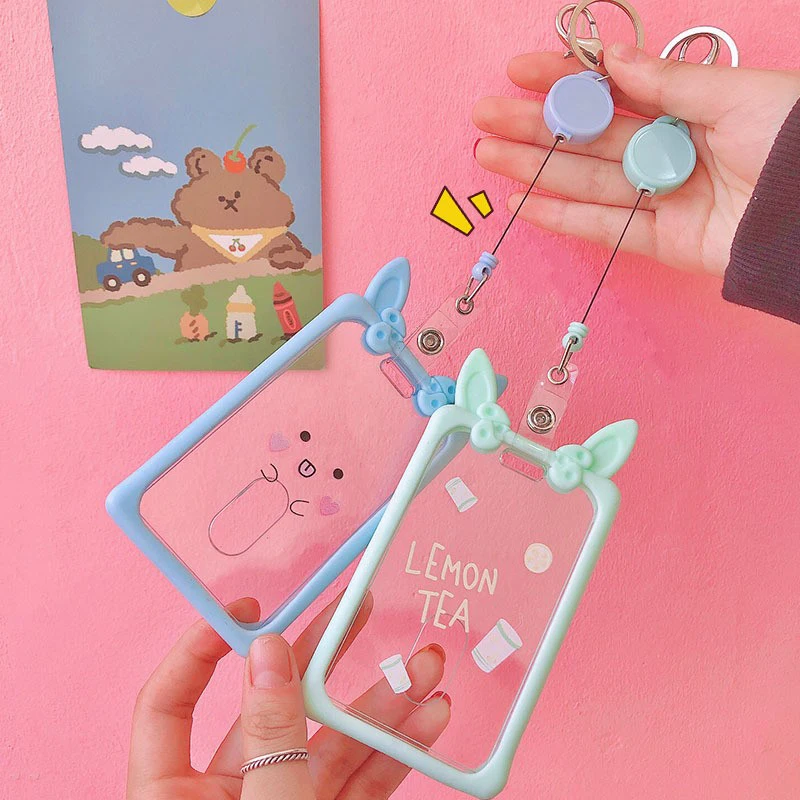 Retractable Card Holder Cute Ears Elastic Rope ID Bus Card Pass Cover for Student Keychain Key Ring Office Supplies Badge Holder
Retractable Card Holder Cute Ears Elastic Rope ID Bus Card Pass Cover for Student Keychain Key Ring Office Supplies Badge Holder