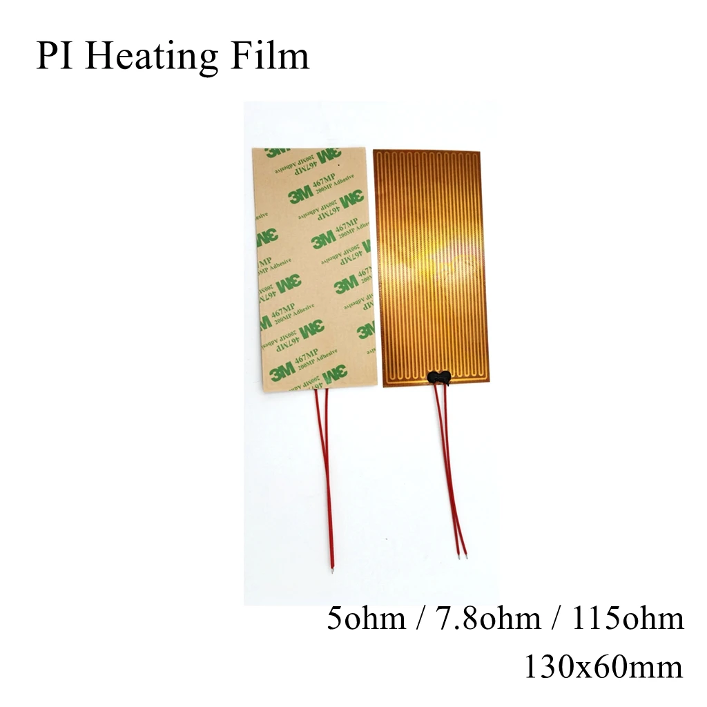 130x60mm 5V 12V 24V 110V 220V PI Heating Film Polyimide Adhesive Electric Heater Plate Panel Pad Mat Fuel Foil Oil Engine Tank 
130x60mm 5V 12V 24V 110V 220V PI Heating Film Polyimide Adhesive Electric Heater Plate Panel Pad Mat Fuel Foil Oil Engine Tank