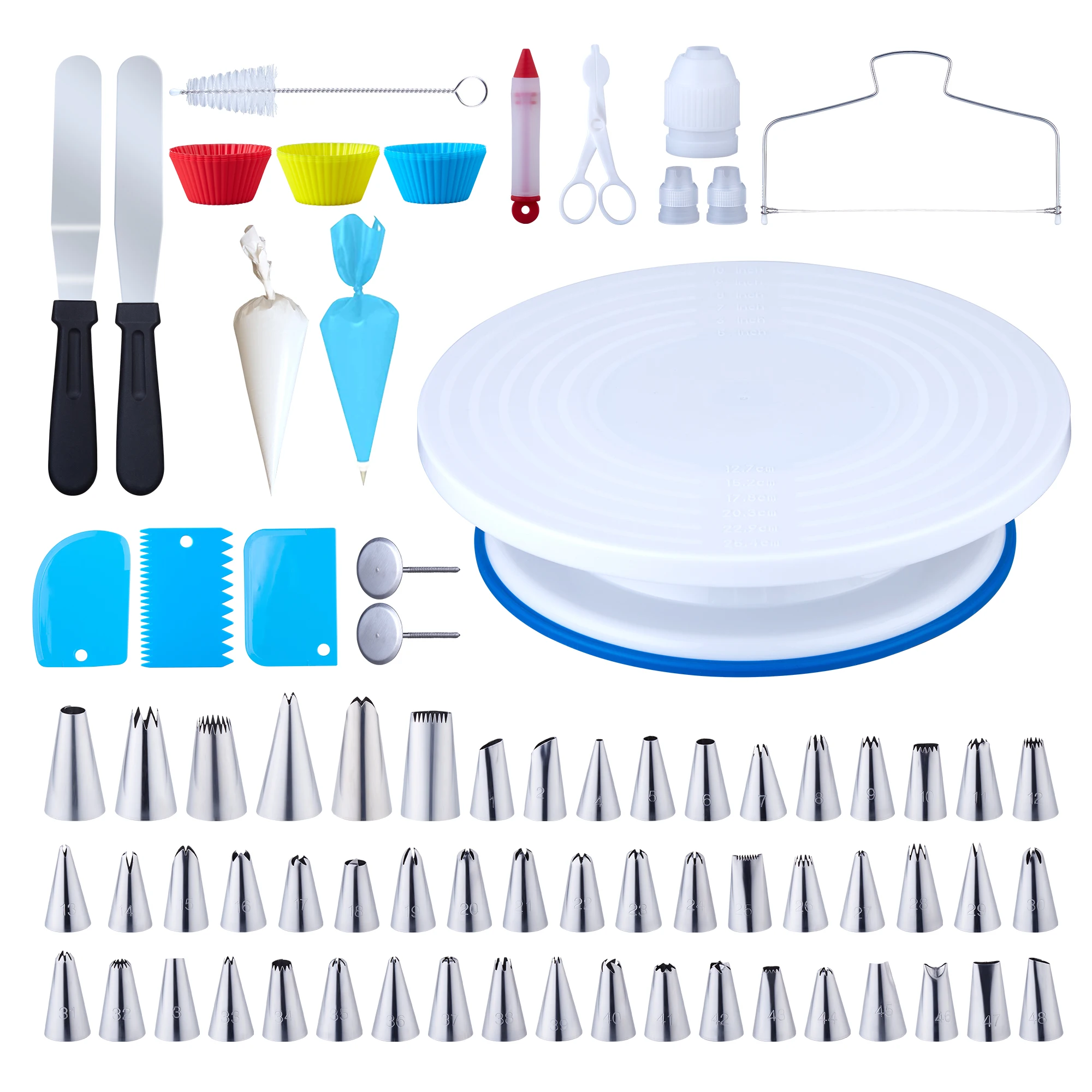 Free Shipping Cake Decorating Kit Supplies with Cake Turntable Icing Tips Piping Bags Spatulas Decoration Pen Set of 108
Free Shipping Cake Decorating Kit Supplies with Cake Turntable Icing Tips Piping Bags Spatulas Decoration Pen Set of 108