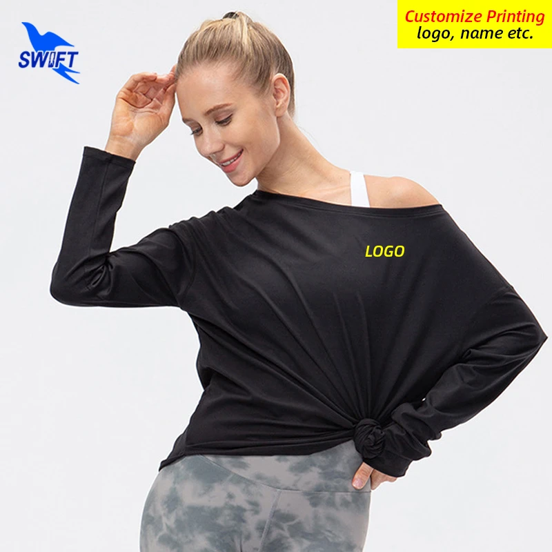 Customize LOGO Autumn Loose Running Shirts Women Long Sleeve Quick Dry Gym Fitness Sweatshirts Boat Neck Workout Sport Yoga Tops
Customize LOGO Autumn Loose Running Shirts Women Long Sleeve Quick Dry Gym Fitness Sweatshirts Boat Neck Workout Sport Yoga Tops