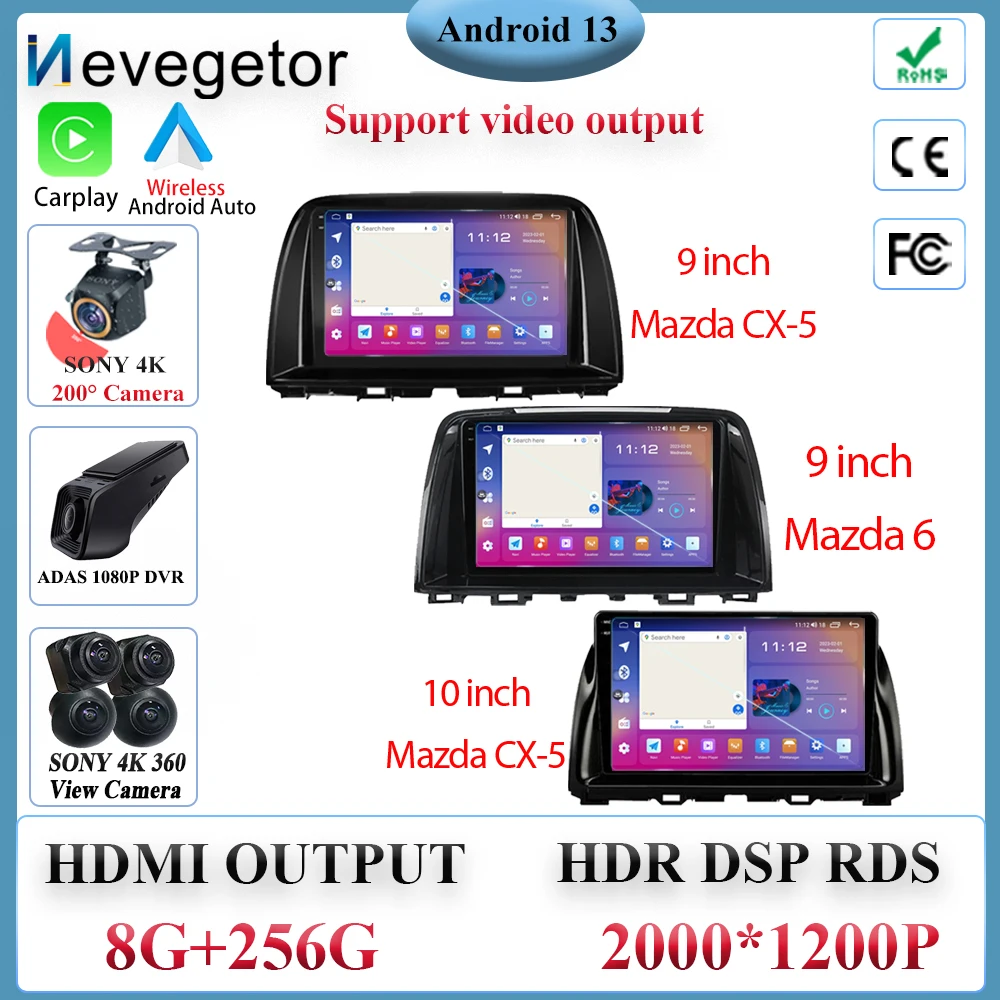 Android 13 For Mazda CX5 CX-5 CX 5 2012 - 2015 For Mazda 6 3 ATZ GL GJ 2012 – 2017 Radio Stereo Multimedia Player GPS Navigation
Android 13 For Mazda CX5 CX-5 CX 5 2012 - 2015 For Mazda 6 3 ATZ GL GJ 2012 – 2017 Radio Stereo Multimedia Player GPS Navigation