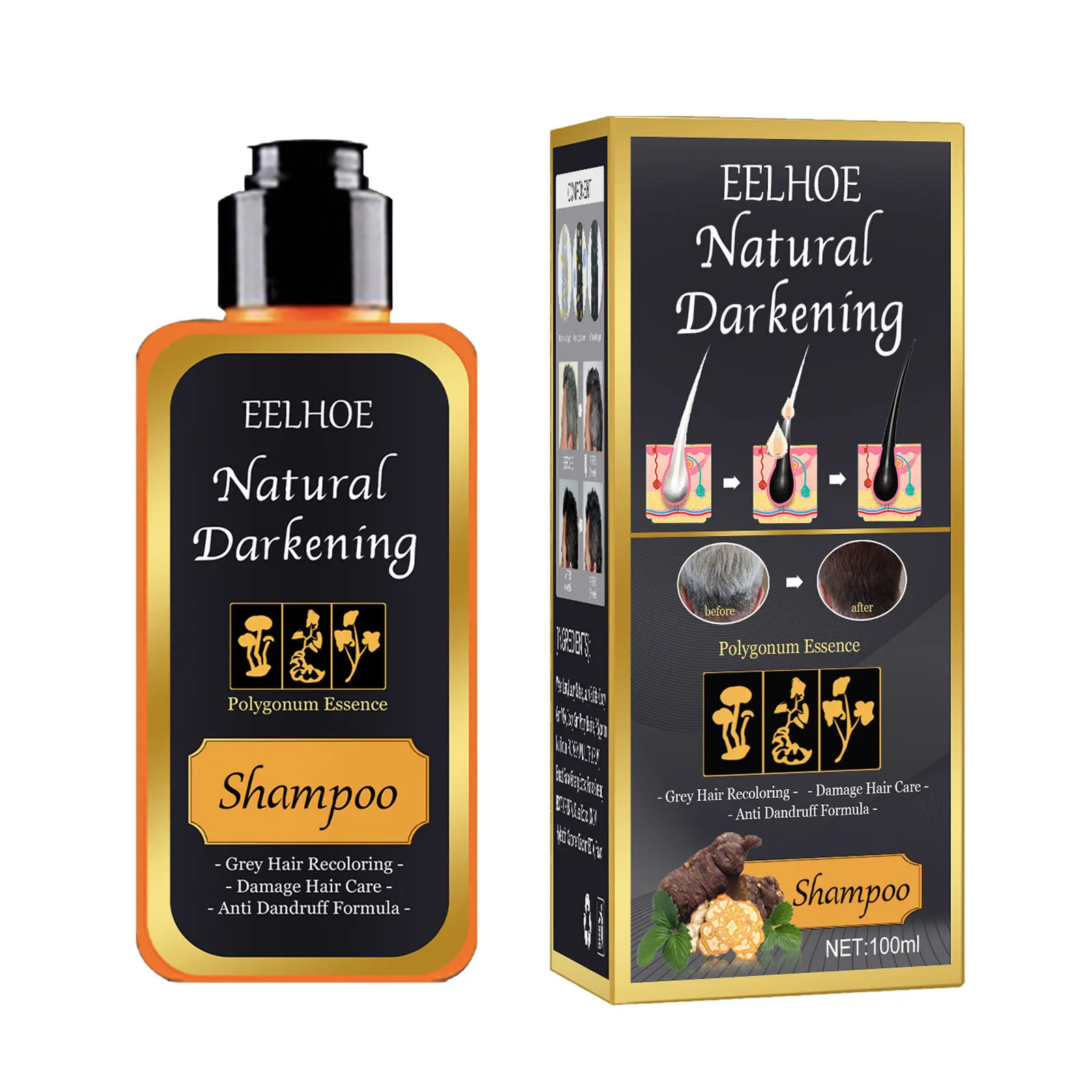 Polygonum Multiflorum Shampoo 100ml Anti-Dandruff Anti-Pruritic Repairing Shampoo For Women Men Grey Hair
Polygonum Multiflorum Shampoo 100ml Anti-Dandruff Anti-Pruritic Repairing Shampoo For Women Men Grey Hair