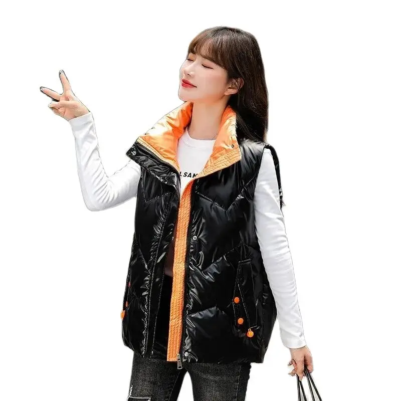 Women 2022 Autumn Winter New Down Cotton Vest Female Korean Short Bright Surface Wash-Free Outer Wear Stand Collar Waistcoat1135
Women 2022 Autumn Winter New Down Cotton Vest Female Korean Short Bright Surface Wash-Free Outer Wear Stand Collar Waistcoat1135