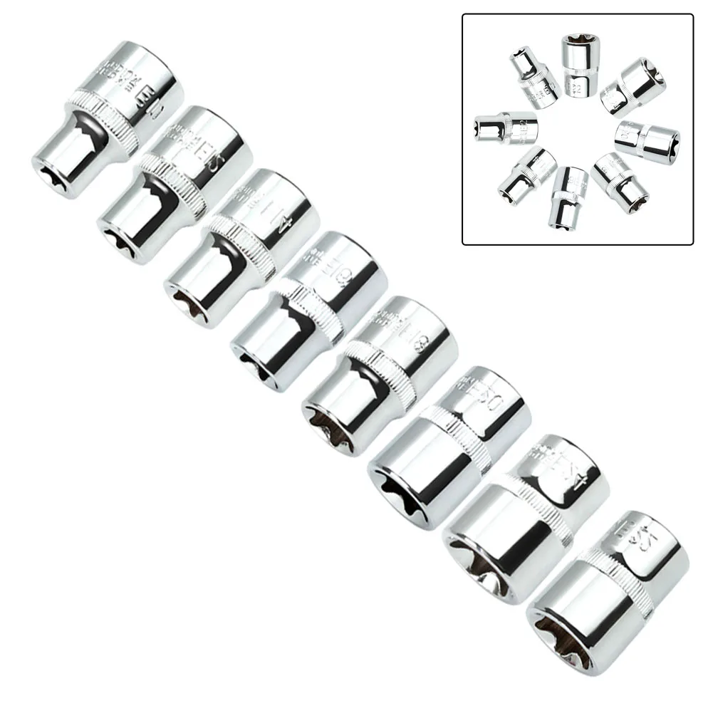 1pcs Metal Socket Screwdriver 1/4 Square Interface E-shaped Plum Blossom Sleeve For Ratchet Wrench Post Bent Rod Hand Tools
1pcs Metal Socket Screwdriver 1/4 Square Interface E-shaped Plum Blossom Sleeve For Ratchet Wrench Post Bent Rod Hand Tools