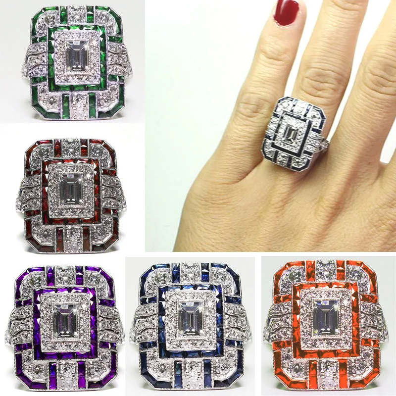 Milangirl 5 Colors Fashion Tectangle Geometric Sparkling Zircon Rhinestone Crystal Metal Ring for Women Wedding Party Jewelry
Milangirl 5 Colors Fashion Tectangle Geometric Sparkling Zircon Rhinestone Crystal Metal Ring for Women Wedding Party Jewelry