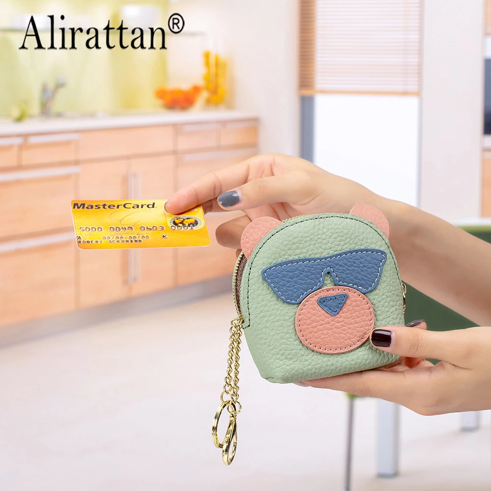 

Alirattan Personalized and Creative Zero Wallet Genuine Leather Women's Multifunctional Coin Bag Mini Lipstick Storage Bag