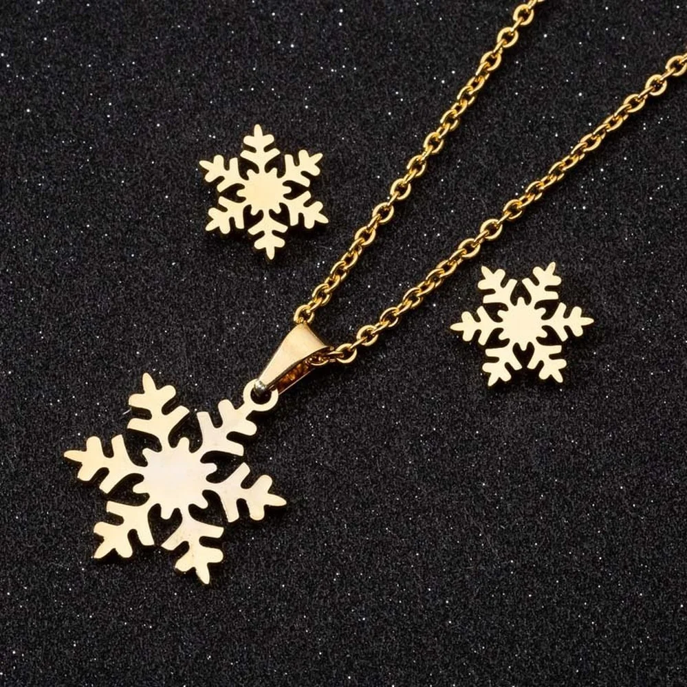 Cute Fresh Snowflake Women's Jewelry Set Simple Petite Christmas Pendants Necklace Earring for Girl Fashion Charm Party Gift Hot
Cute Fresh Snowflake Women's Jewelry Set Simple Petite Christmas Pendants Necklace Earring for Girl Fashion Charm Party Gift Hot