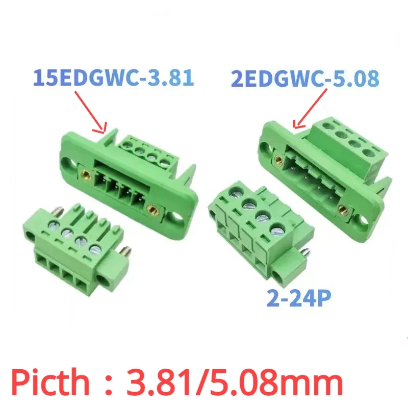 2sets 15EDGWC 3.81mm 5.08mm Terminal Block Through-wall Welding-free Plug-in Type 2P/3P-16P 15EDG 3.81mm with Flange Fixed Panel
2sets 15EDGWC 3.81mm 5.08mm Terminal Block Through-wall Welding-free Plug-in Type 2P/3P-16P 15EDG 3.81mm with Flange Fixed Panel