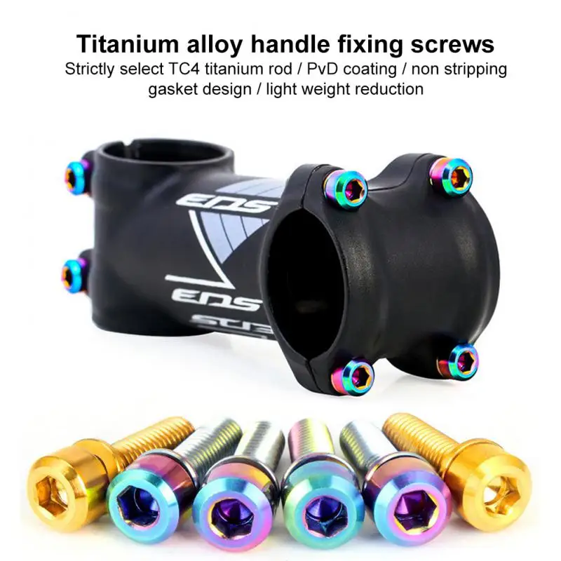 M5x18mm/ M5x20mm Titanium Stem Screws Bolt With Washer Bicycle Bike MTB Steering Stem Handlebar Ultralight Stem Screws 6PCS Part
M5x18mm/ M5x20mm Titanium Stem Screws Bolt With Washer Bicycle Bike MTB Steering Stem Handlebar Ultralight Stem Screws 6PCS Part