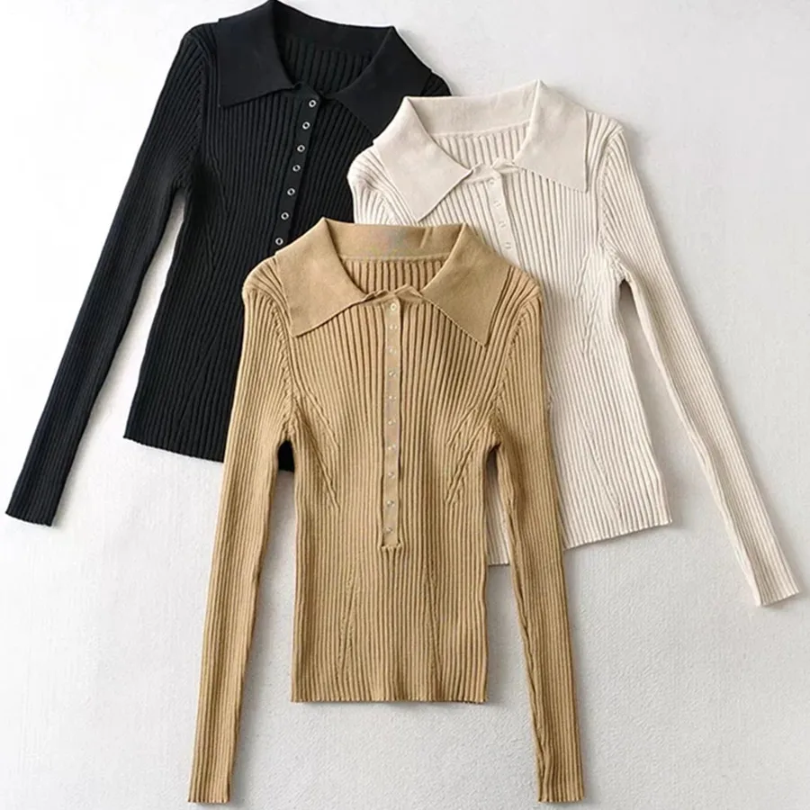 Elmsk Ins Blogger Street 2022 England Style Fashion Simple Solid Polo Collar Knitted Tshirt Women Tops Spring Long Sleeve Women
Elmsk Ins Blogger Street 2022 England Style Fashion Simple Solid Polo Collar Knitted Tshirt Women Tops Spring Long Sleeve Women