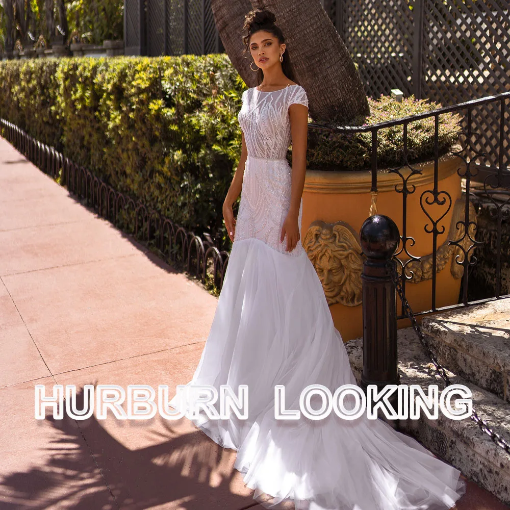 HERBURN Modern Luxury Wedding Dresses For Women Court Train Button Chiffon Short Sleeves Dropping Shipping Vestido De Casamento
HERBURN Modern Luxury Wedding Dresses For Women Court Train Button Chiffon Short Sleeves Dropping Shipping Vestido De Casamento