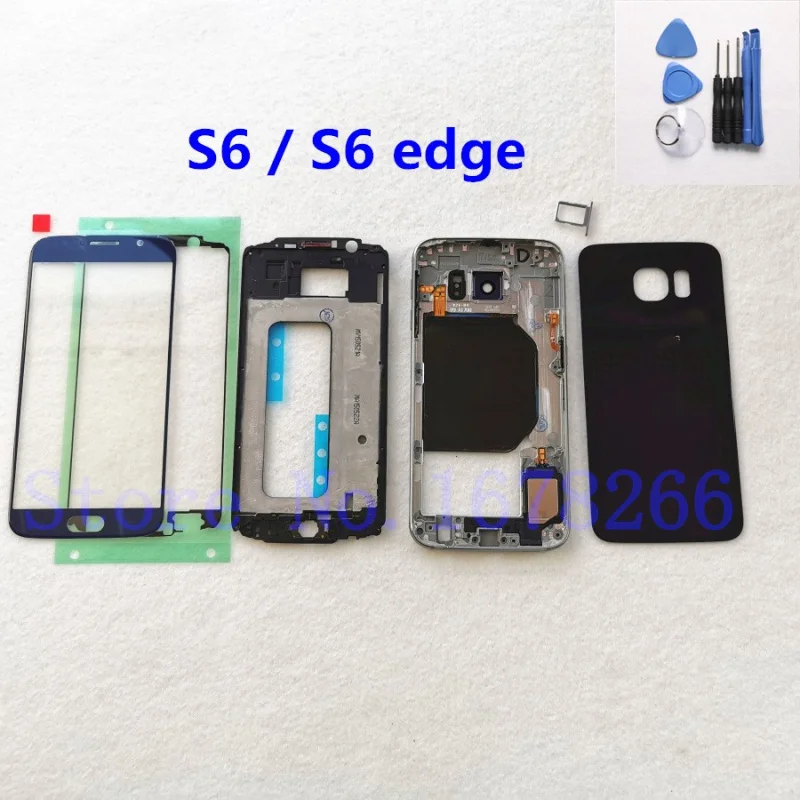 For SAMSUNG Galaxy S6 G920 G920F S6 edge G925F Full Housing Case Glass Back Cover + Front Screen Glass Lens + metal Middle Frame
For SAMSUNG Galaxy S6 G920 G920F S6 edge G925F Full Housing Case Glass Back Cover + Front Screen Glass Lens + metal Middle Frame