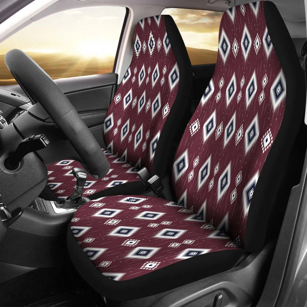 Wine Colored Ikat Style Ethnic Boho Design Car Seat Covers Set,Pack of 2 Universal Front Seat Protective Cover
Wine Colored Ikat Style Ethnic Boho Design Car Seat Covers Set,Pack of 2 Universal Front Seat Protective Cover
