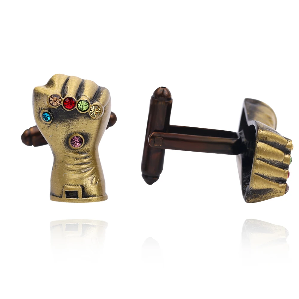 Marvel Thanos Infinity Gauntlet Cufflinks For Mens Shirt Cufflinks Fashion Vintage Jewelry Accessories
Marvel Thanos Infinity Gauntlet Cufflinks For Mens Shirt Cufflinks Fashion Vintage Jewelry Accessories