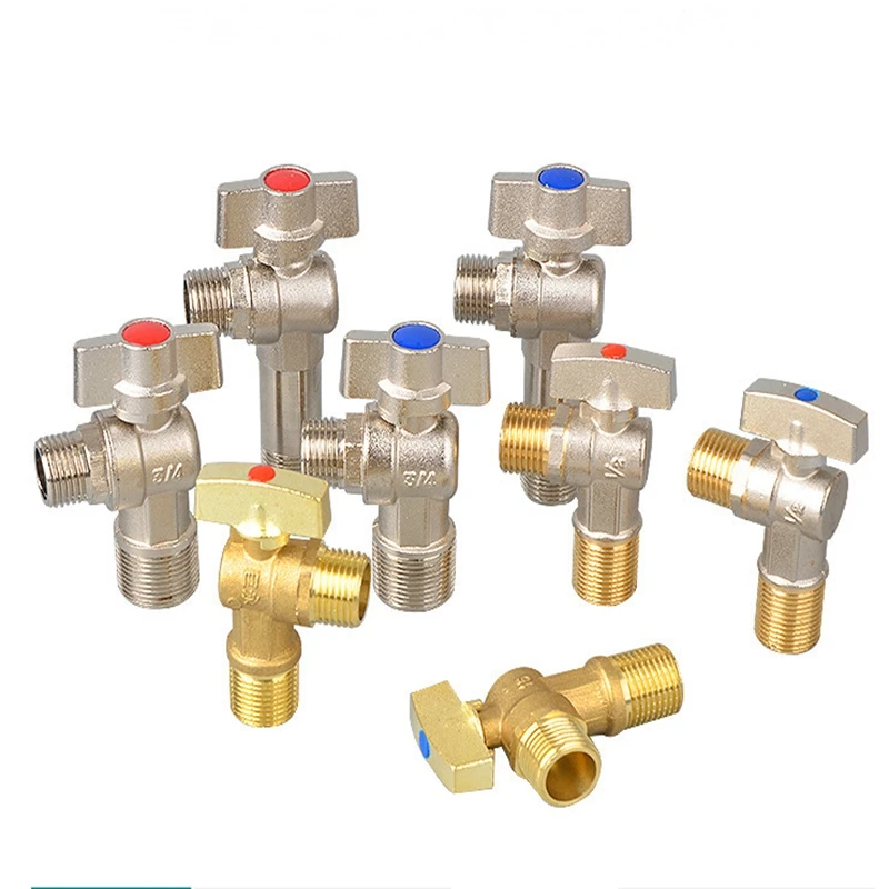 Household Hardware Large Flow Angle Valve Oil Gas Water Full Open Diameter Ball Core Hot Cold Stop Tap Switch Multi Brass Faucet
Household Hardware Large Flow Angle Valve Oil Gas Water Full Open Diameter Ball Core Hot Cold Stop Tap Switch Multi Brass Faucet