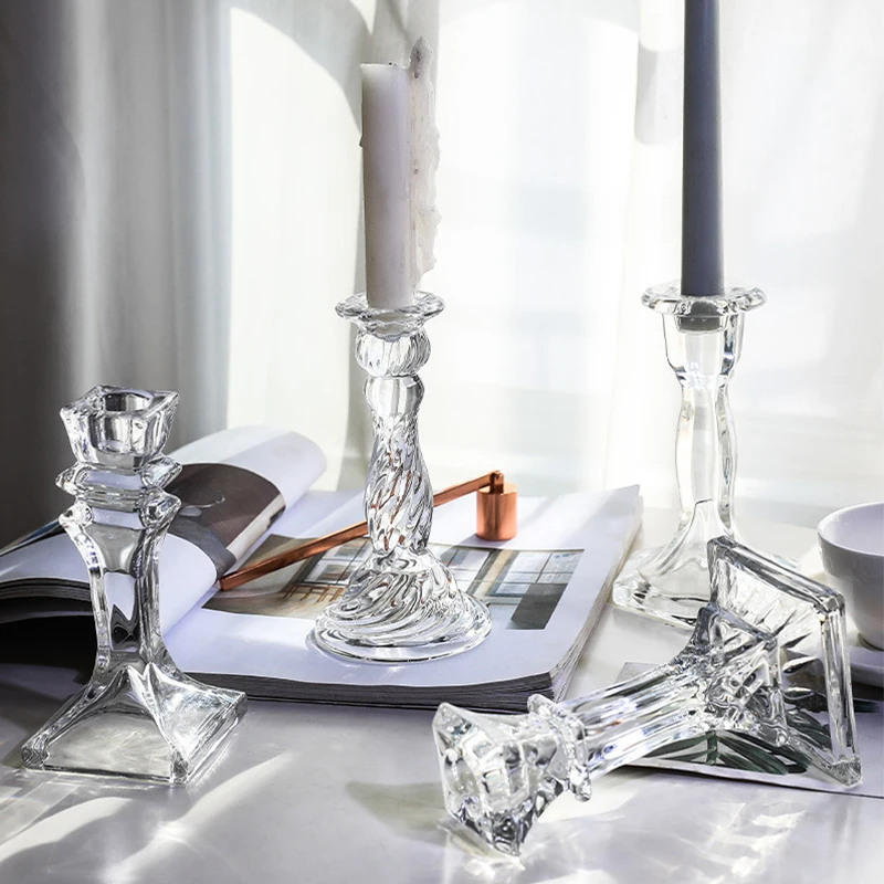 European-style Retro Crystal Candlestick Glass Romantic Candlelight Dinner Table Decoration Wedding Shooting Props Candlestick
European-style Retro Crystal Candlestick Glass Romantic Candlelight Dinner Table Decoration Wedding Shooting Props Candlestick