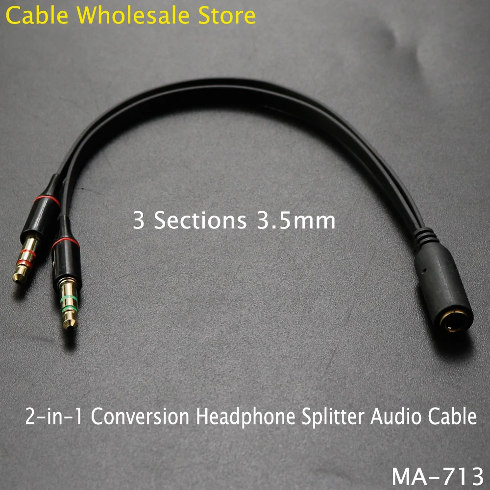 1Pcs 3 Sections 3.5mm Headphone Audio Line Microphone Y Splitter Adapter 2-In-1 Conversion Head Connection Wire To Laptop
1Pcs 3 Sections 3.5mm Headphone Audio Line Microphone Y Splitter Adapter 2-In-1 Conversion Head Connection Wire To Laptop