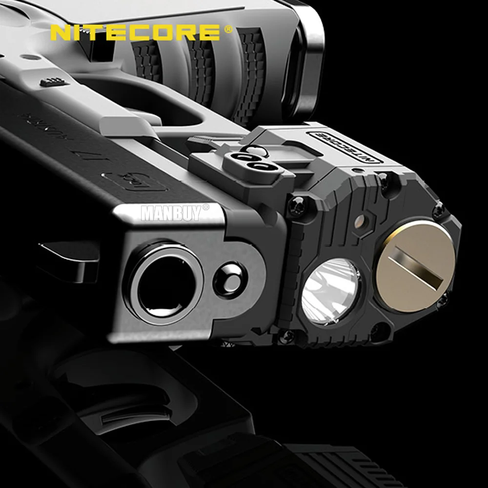 

2023 Nitecore NP-L10 300Lms CREE XP-G2 S3 LED Waepon Light Universal Subcompact Red Laser Pistol Light CR2 Tactical Flashligh