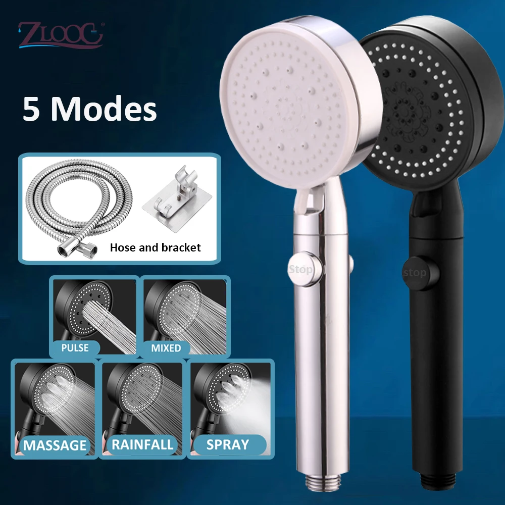 Zloog Shower Head Set 5 Settings Bathroom Accessories Bath Shower High Pressure Water Saving Eco Shower Stop Water Showerhead
Zloog Shower Head Set 5 Settings Bathroom Accessories Bath Shower High Pressure Water Saving Eco Shower Stop Water Showerhead