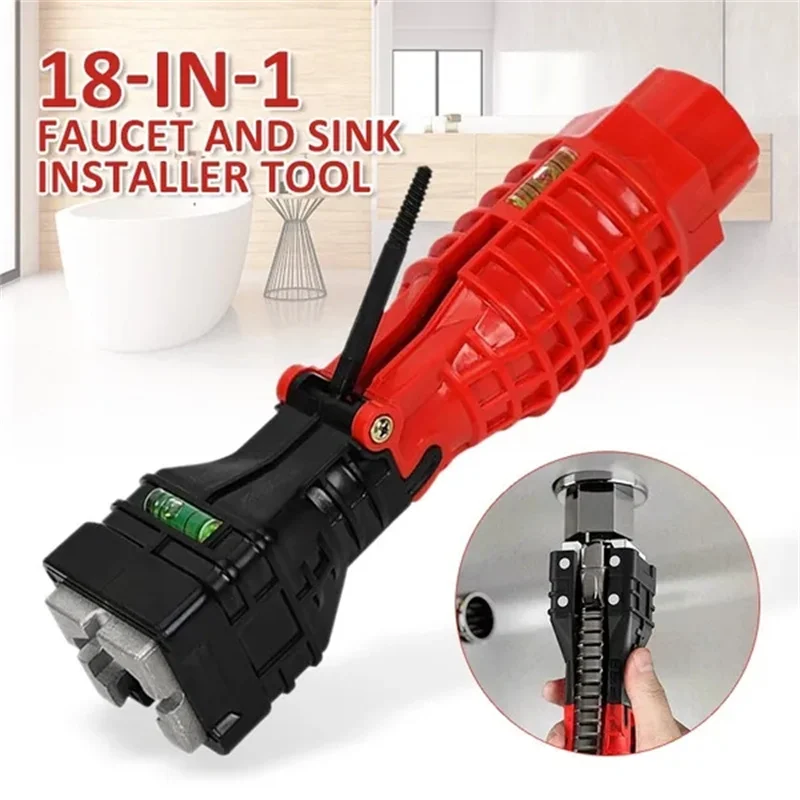 Faucet and Sink Installer Wrench, Water Pipe Wrench, Toilet End, Basin Drain Bottom, Pipe Repair, Bathroom and Kitchen Tool, 18
Faucet and Sink Installer Wrench, Water Pipe Wrench, Toilet End, Basin Drain Bottom, Pipe Repair, Bathroom and Kitchen Tool, 18