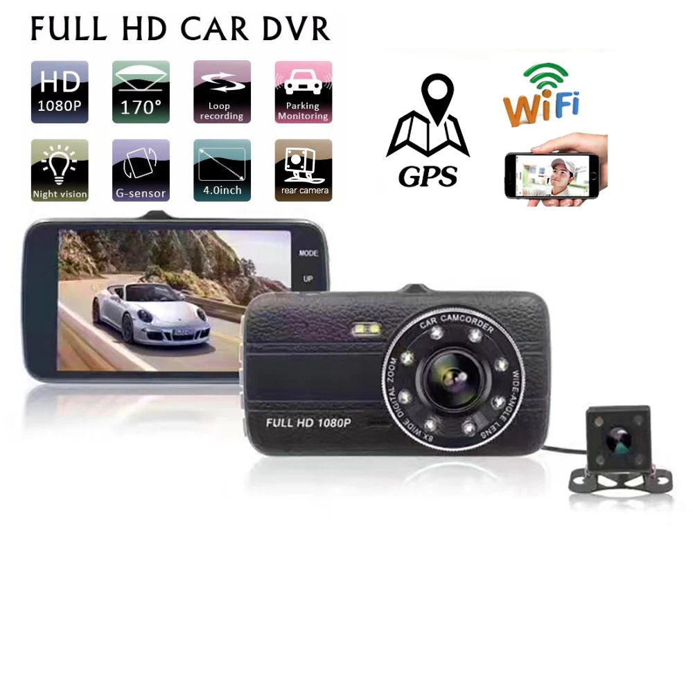 Car DVR Dash Cam WiFi 4.0 Full HD 1080P Rear View Vehicle Camera Video Recorder Auto Dashcam Black Box GPS Track Car Accessories
Car DVR Dash Cam WiFi 4.0 Full HD 1080P Rear View Vehicle Camera Video Recorder Auto Dashcam Black Box GPS Track Car Accessories