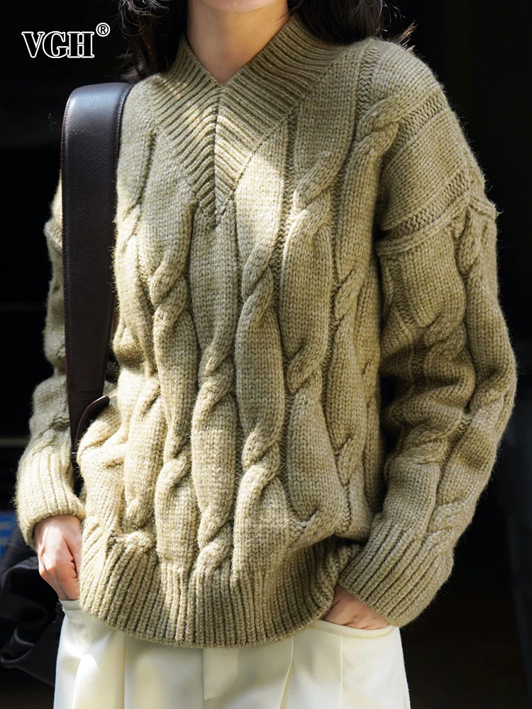 VGH Korean Fashion Straight Knitting Sweater For Women V Neck Long Sleeve Solid Minimalist Pullover Female Autumn Clothing 2022
VGH Korean Fashion Straight Knitting Sweater For Women V Neck Long Sleeve Solid Minimalist Pullover Female Autumn Clothing 2022