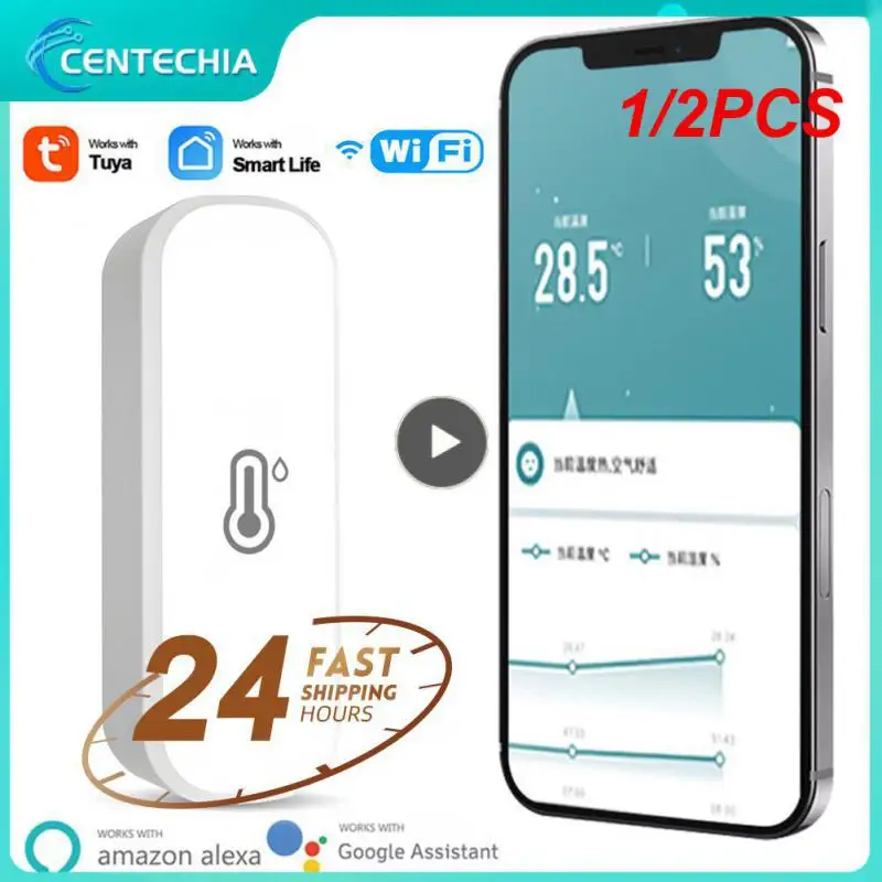 Умный датчик влажности и температуры Tuya Wi-Fi/ZigBee, 1/2 шт., датчики температуры для умного дома, работает с умным ассистентом Alexa
Умный датчик влажности и температуры Tuya Wi-Fi/ZigBee, 1/2 шт., датчики температуры для умного дома, работает с умным ассистентом Alexa