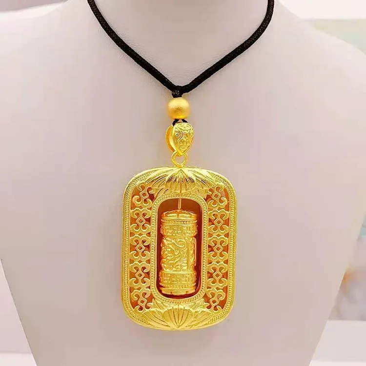 Orginal 18k Gold Color Six Character Scripture Spinning Tube Classic Retro Necklace Pendant for Men Women Fine Jewelry Gifts
Orginal 18k Gold Color Six Character Scripture Spinning Tube Classic Retro Necklace Pendant for Men Women Fine Jewelry Gifts