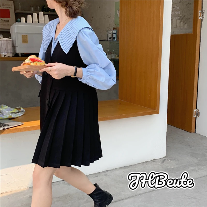 Summer Dress 2022 New Casual Black Pleated Office Women Mini Skirt Traf Korean Chic Ladies Spring Fashion Two-piece Short Dress
Summer Dress 2022 New Casual Black Pleated Office Women Mini Skirt Traf Korean Chic Ladies Spring Fashion Two-piece Short Dress