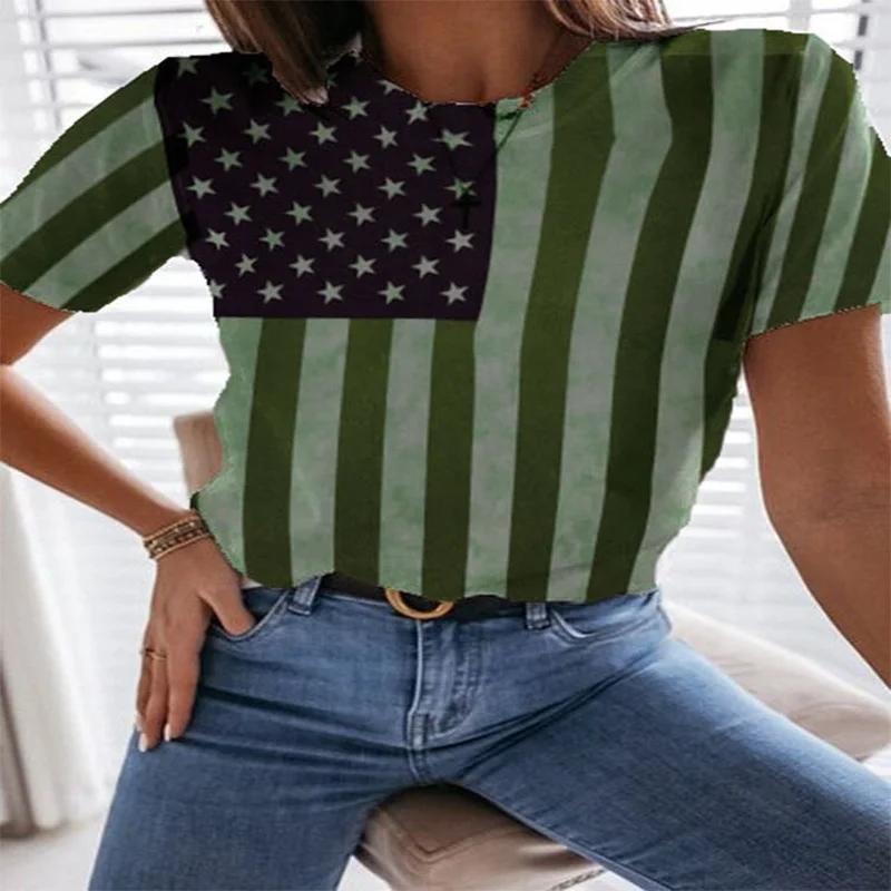 American Flag Stripes Print Vintage T Shirt Women Short Sleeve Y2k Gothic Punk Clothes Summer Plus Size 3XL England Fashion Tops
American Flag Stripes Print Vintage T Shirt Women Short Sleeve Y2k Gothic Punk Clothes Summer Plus Size 3XL England Fashion Tops