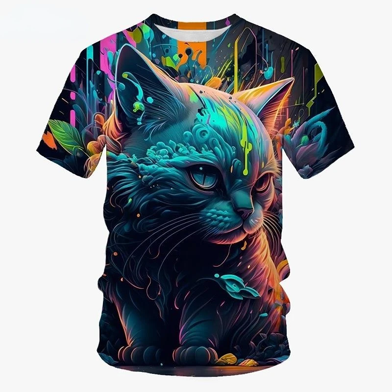 Men's and Women's Spring and Summer Casual Fashion Harajuku Crew neck 3D Cat Print Short Sleeve T-shirt Oversized Male Clothing
Men's and Women's Spring and Summer Casual Fashion Harajuku Crew neck 3D Cat Print Short Sleeve T-shirt Oversized Male Clothing