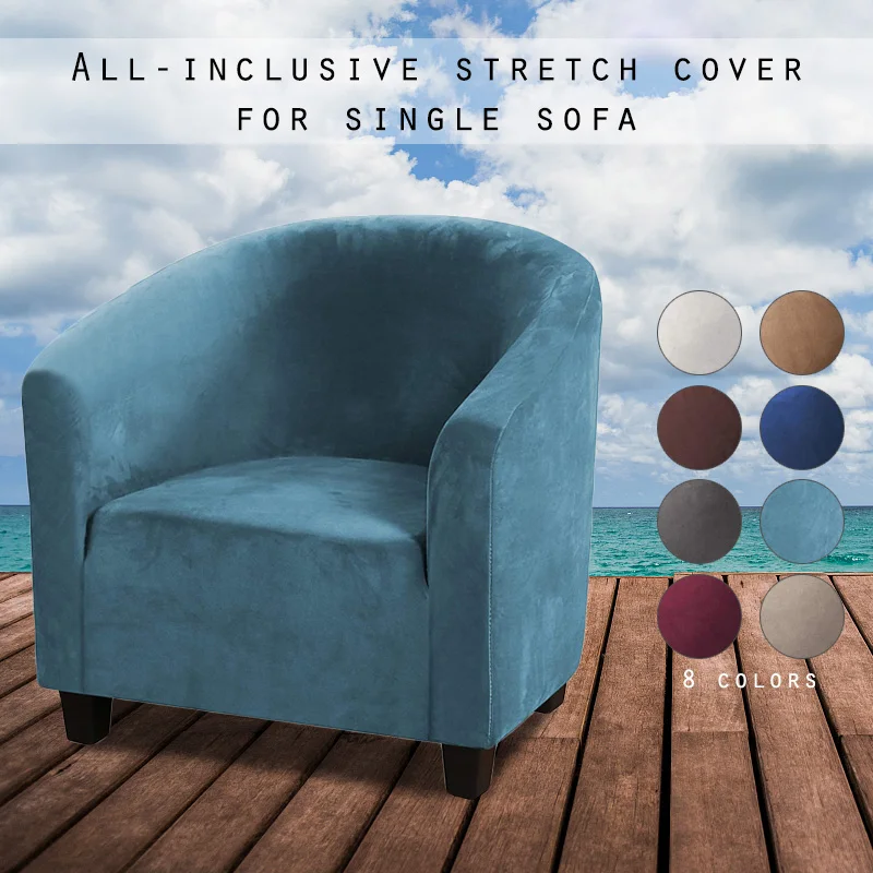 Elastic Velvet Tub Chair Cover Slipcovers Armchair One Seater Sofa Antislip Protect Cover Blue Gray 
Elastic Velvet Tub Chair Cover Slipcovers Armchair One Seater Sofa Antislip Protect Cover Blue Gray