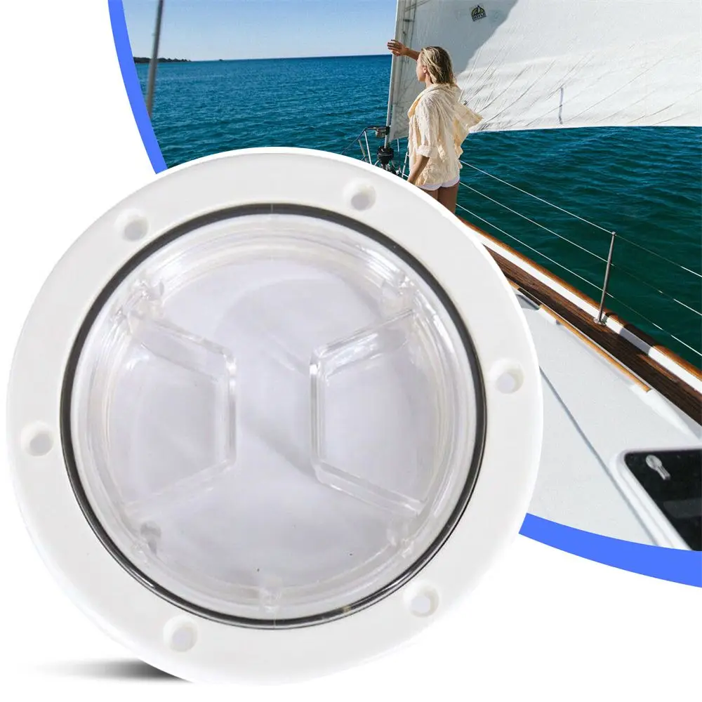 

Yacht White Access Hatch Round Non-slip 4/6 Inch Sailing Inspection Deck Cover Lid Boat Marine