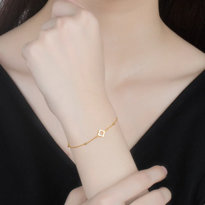24k Hollow Four Leaf Grass Hard Fine Chain 999 Copy 100% Real Gold 24k Bracelet
24k Hollow Four Leaf Grass Hard Fine Chain 999 Copy 100% Real Gold 24k Bracelet