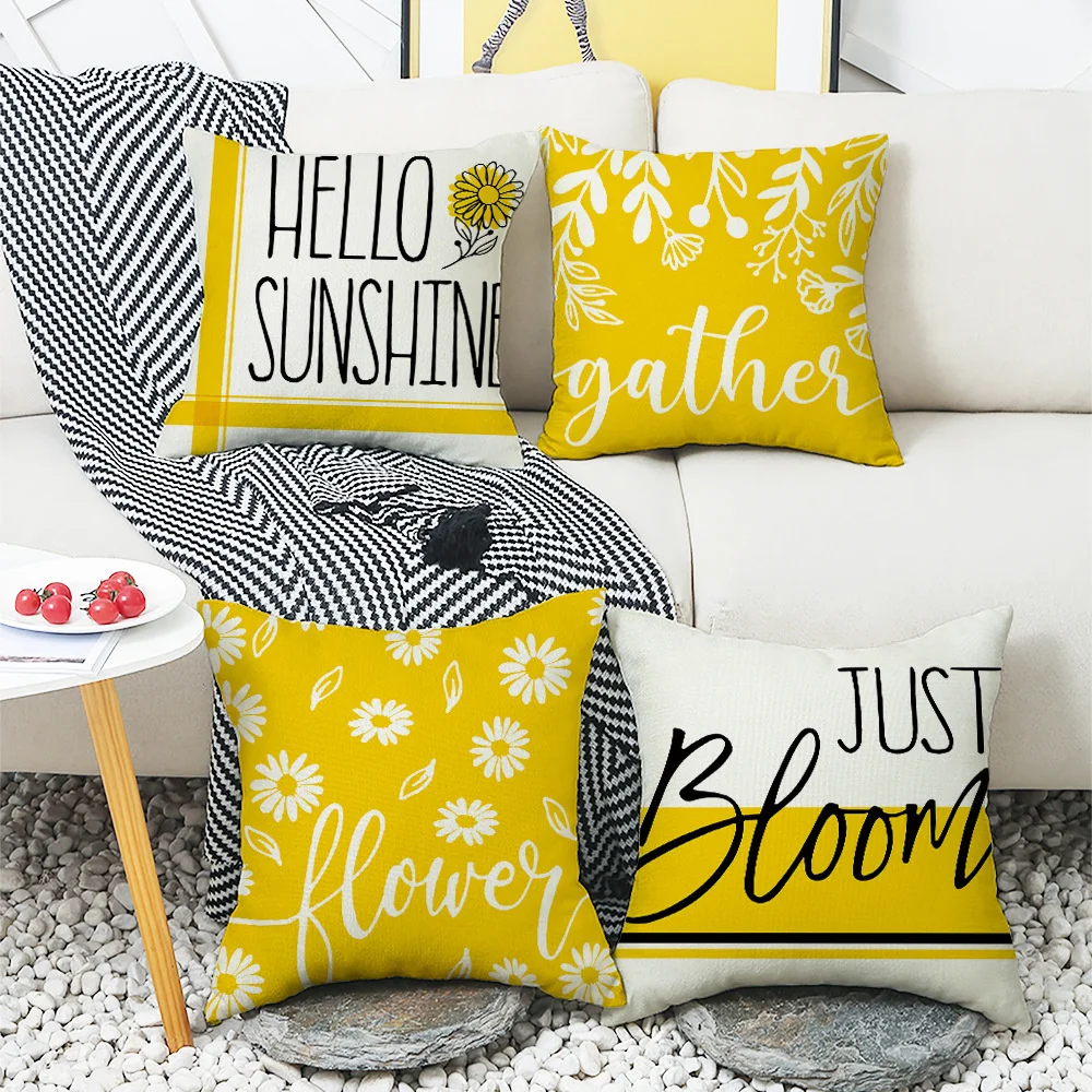 Sunshine Cushion Linen Throw Pillow Case 45x45 Cm New Summer Cushion Cover Yellow Daisy Letter Pillowslip Home Decoration
Sunshine Cushion Linen Throw Pillow Case 45x45 Cm New Summer Cushion Cover Yellow Daisy Letter Pillowslip Home Decoration