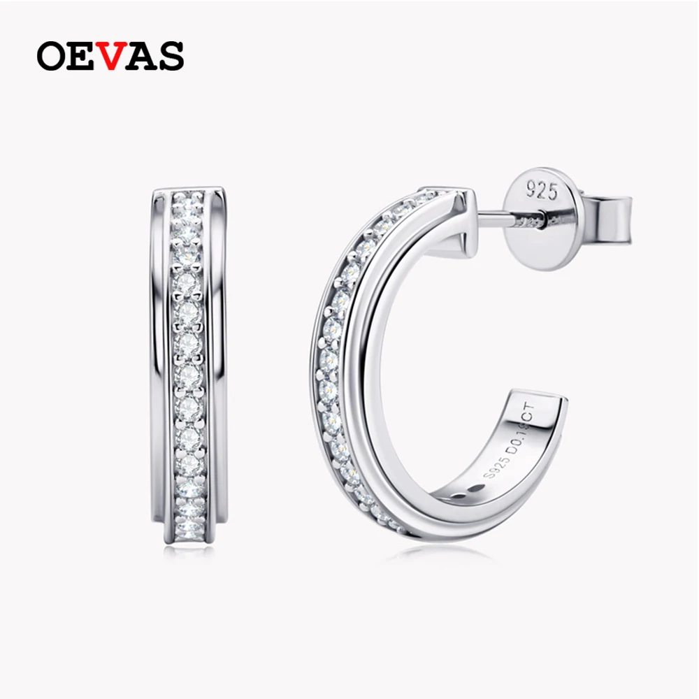 OEVAS 100% 925 Sterling Silver D Color Moissanite Loop Earrings For Women Trendy Geometric Earring Sparkling Fine Jewelry Gifts
OEVAS 100% 925 Sterling Silver D Color Moissanite Loop Earrings For Women Trendy Geometric Earring Sparkling Fine Jewelry Gifts
