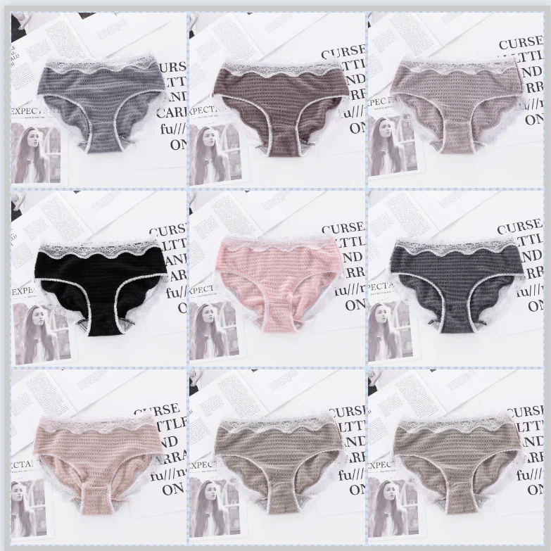 

Women's Panties Hot Selling Style Lace Cotton Block Breathable File Seamless Mid-waist Cozy Female Lingerie Triangle Underwear