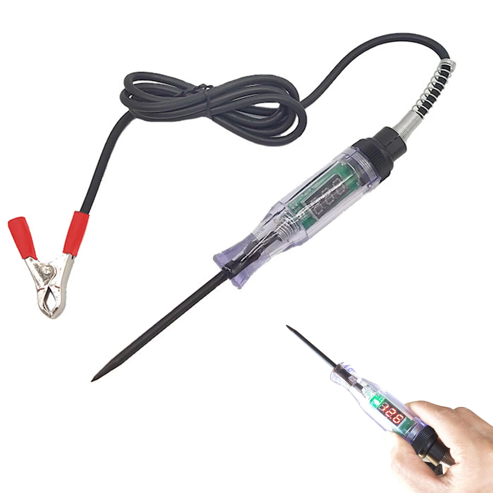 3-48V Backlit Digital LCD Circuit Tester Car Truck Low Voltage & Automotive Test Light Tester with Stainless Probe Spring Wire
3-48V Backlit Digital LCD Circuit Tester Car Truck Low Voltage & Automotive Test Light Tester with Stainless Probe Spring Wire