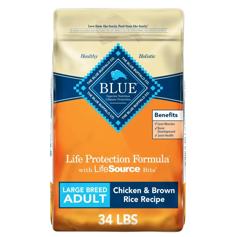 

Защитная формула: сухой корм для собак больших пород курицы и коричневого риса для взрослых собак, цельное зерно, Пакет 34 фунта