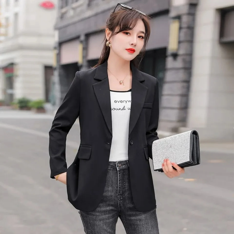 2022 Spring Autumn Fashion Slim Black Blazers Office Lady Design Sense Niche Suit Tops Women's Casual Wild Blazer Jacket Coats
2022 Spring Autumn Fashion Slim Black Blazers Office Lady Design Sense Niche Suit Tops Women's Casual Wild Blazer Jacket Coats