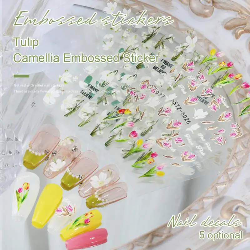 Tulip Rose Camellia Flower Nail Sticker 5D Embossed Nail Sticker Decals For Nail Flower Spring Manicure Nail Decoration DIY Nail
Tulip Rose Camellia Flower Nail Sticker 5D Embossed Nail Sticker Decals For Nail Flower Spring Manicure Nail Decoration DIY Nail