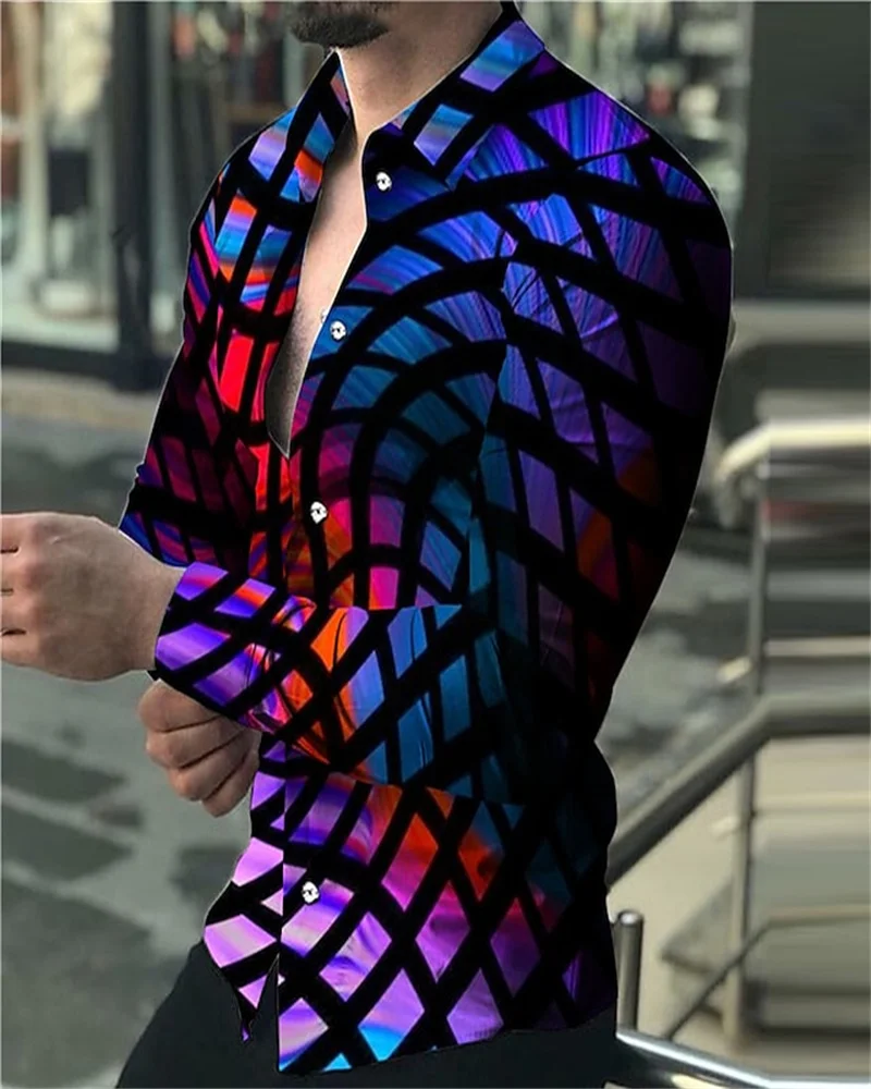 Men's Shirts Colored 3D Printing Reduced Volume Purple Blush Pink Long Sleeve Outdoor Street Button Up Top Fashion Design Casual
Men's Shirts Colored 3D Printing Reduced Volume Purple Blush Pink Long Sleeve Outdoor Street Button Up Top Fashion Design Casual