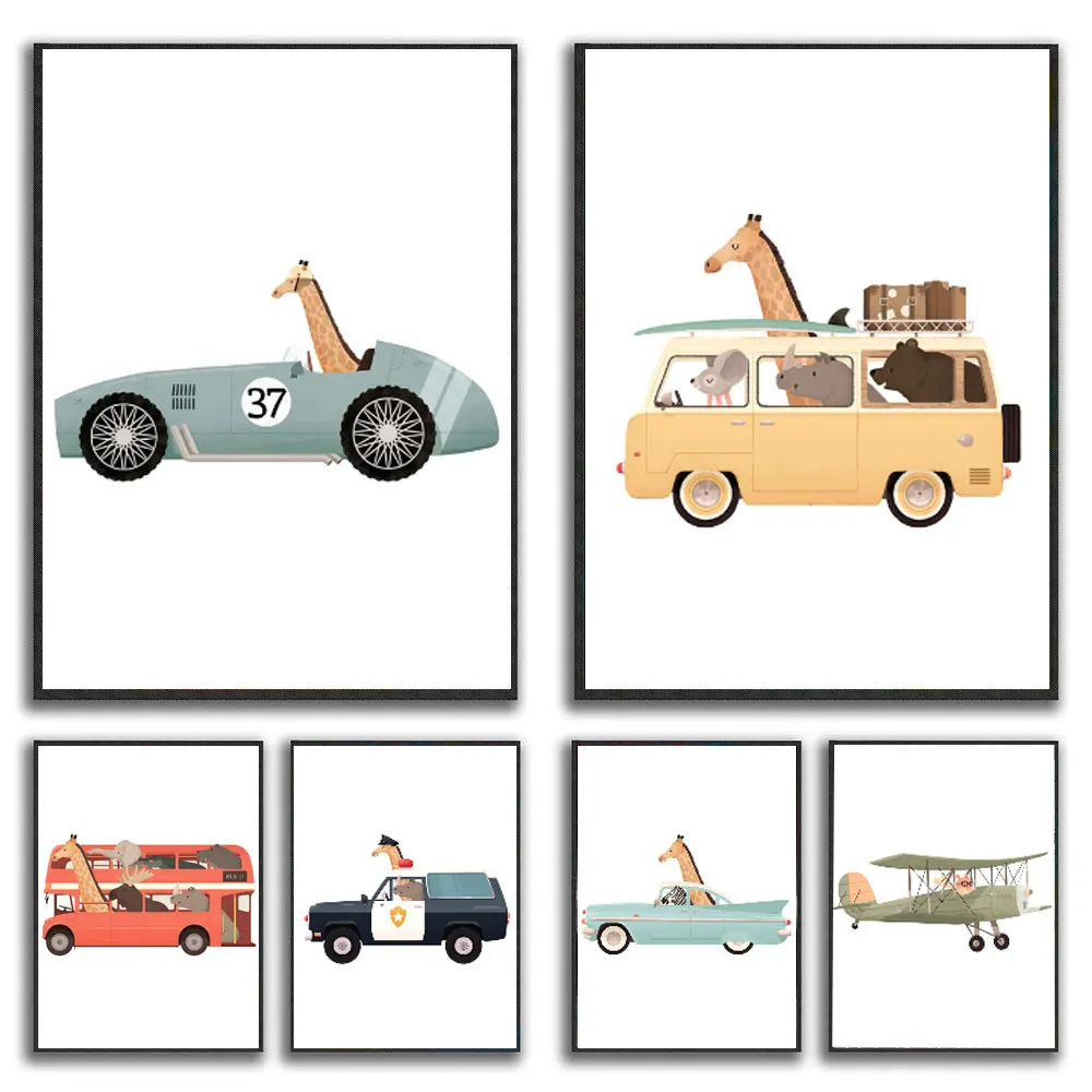 Animal Giraffe Race Car Bus Wall Art Canvas Paintings Nordic Posters And Prints Airplane Whimsical Pictures For Kids Room Decor
Animal Giraffe Race Car Bus Wall Art Canvas Paintings Nordic Posters And Prints Airplane Whimsical Pictures For Kids Room Decor