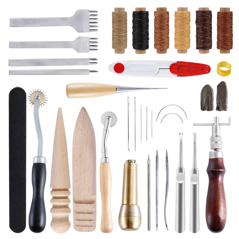 IMZAY Leather Sewing Tools Set Copper Awl Kit Leathercraft Sewing Stitching Leather Hole Punch Tools Stainless Steel Needles
IMZAY Leather Sewing Tools Set Copper Awl Kit Leathercraft Sewing Stitching Leather Hole Punch Tools Stainless Steel Needles