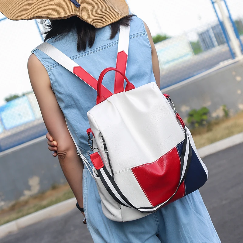 

Модный женский рюкзак из искусственной кожи, вместительные дорожные сумки с защитой от кражи, школьные ранцы для женщин, дорожные сумки для подростков