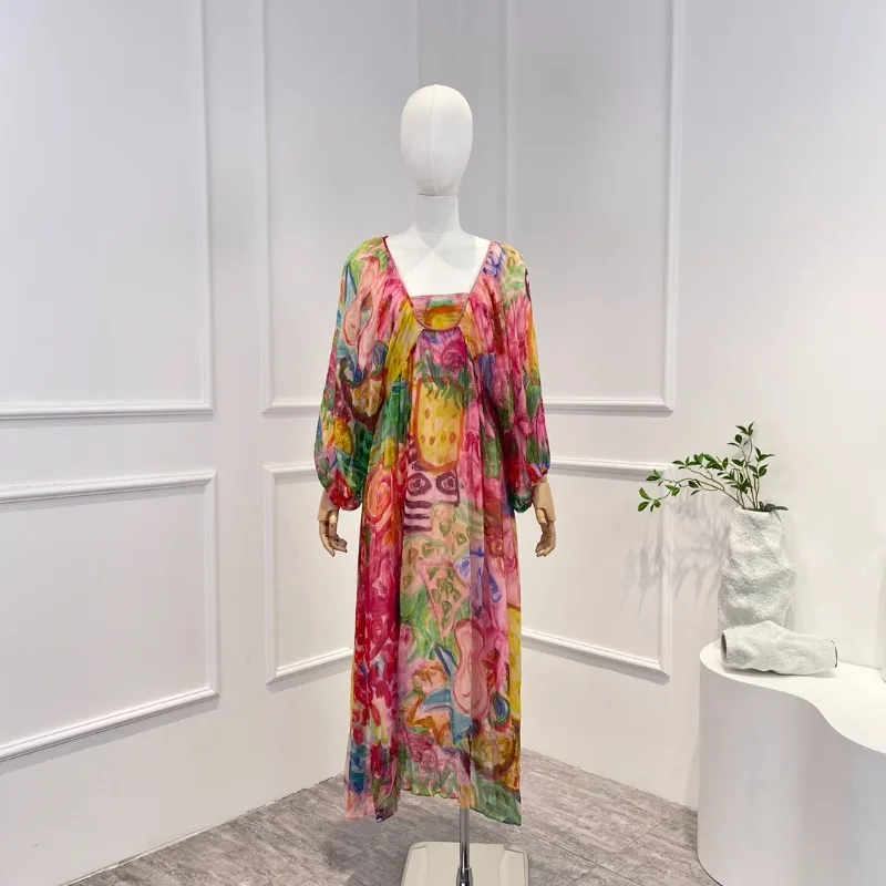 2023 Summer Top Quality Red Pink Silk Holiday Beach Style Windows Back Long Sleeve Midi Loose Dress
2023 Summer Top Quality Red Pink Silk Holiday Beach Style Windows Back Long Sleeve Midi Loose Dress